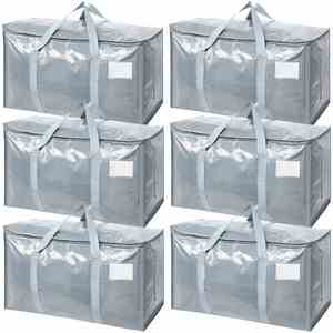 6-Pack Oversized Moving <b>Bags</b> with Reinforced Handles Heavy-Duty Storage Tote for Clothes Moving Supplies - Product Image 1