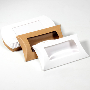 Bán buôn eco-friendlt Nâu Giấy Thủ Công bé hoặc trẻ em vớ Giấy hộp gối với cửa sổ PVC - Product Image 1