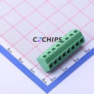 JL102-38108G01 Screw Terminal Block Through hole Component (THT),P=3.81mm Connector 1x8P 3.81mm Green Through Hole - Product Image 1