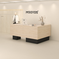 Magasin de vêtements moderne pour femmes Bureau d'accueil Petite table de bar en bois massif noir Comptoir de caisse pour salon de coiffure Simple et élégant