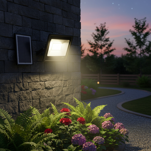 Projecteur solaire LED extérieur en aluminium HTechLX 60W, durable, haute efficacité, longue durée de vie, indice de protection IP65, réglable en couleur pour le jardin - Product Image 3
