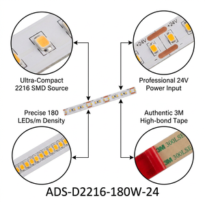 DC12V 5mm Thin LED <b>Tape</b> Flexible led strip light 180LED 2216 Strip Light in Warm <b>White</b> Red Blue Green Colors Smart Strip Lights - Product Image 2