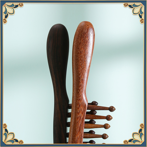 Pettine in Legno di Sandalo <span class=keywords><strong>a</strong></span> Manico Lungo con <span class=keywords><strong>Denti</strong></span> Ondulati e Seghettati, Spazzola Districante Naturale in Legno di Sandalo <span class=keywords><strong>a</strong></span> <span class=keywords><strong>Denti</strong></span> <span class=keywords><strong>Larghi</strong></span> per Massaggio del Cuoio Capelluto - Product Image 4