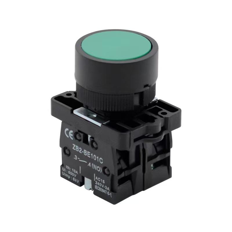 Green/Red Start Stop Button Switch XB2-EA31 Self-Resetting Copper Point Push-Button Switches With Metal Base