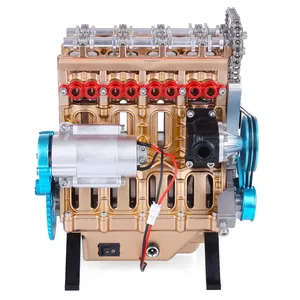 Teching 4 Motor en línea Kit de modelo de metal Montaje de 4 cilindros Motor 350 + Piezas DM113 Experimento Física Educación DIYToy Regalo - Product Image 5