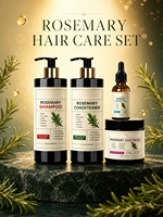 Ensemble de soins capillaires à la lavande sans sulfate avec kératine, eau de riz et biotine, routine 4 pièces comprenant shampoing, après-shampoing, traitement et huile