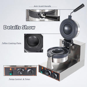 Machine à gaufres ronde en acier inoxydable AK14 1200W <span class=keywords><strong>gaufrier</strong></span> rotatif UFO commercial avec revêtement antiadhésif pour une cuisson uniforme - Product Image 5