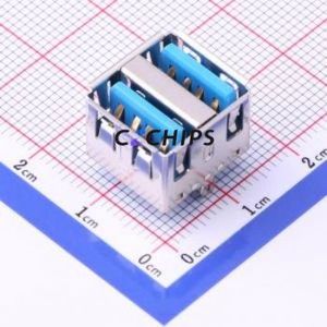 907-412A1051Y10210 USB Connector Through hole Component (THT) Connector Type-A USB 2.0 Female Through Hole - Product Image 1