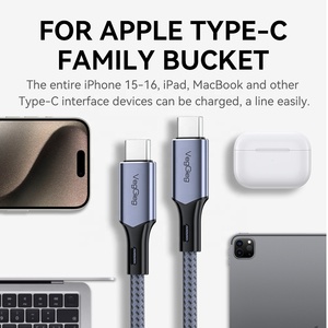 Siêu nhanh sạc cáp loại C 100W 480Mbps PD/SCP compatiblefor IPhone15-16 iPad macbook & Carplay (Hợp kim nhôm) - Product Image 5