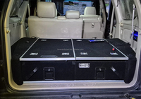 Système de tiroirs double durable pour coffre arrière de SUV tout-terrain 4x4 avec un dessus coulissant et des ailes latérales pour LC120 GX470
