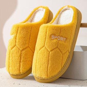 Pantoufles en coton pour hommes à l'intérieur et à la maison en automne et en hiver avec semelles épaisses et antidérapantes - Product Image 4