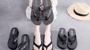 A granel Rhinestone playa boda tiburón lujo <span class=keywords><strong>mujer</strong></span> cuña plana <span class=keywords><strong>mujer</strong></span> Pria EVA Original - Product Image 3