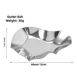 Plateaux de présentation en acier inoxydable pour huîtres, gâteaux, fruits, collations, coupelles à sauce, assiettes à huîtres, assiettes de barbecue - Product Image 3