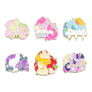 Keluaran baru Film kartun Anime kuda kecil pony pin kelepak lembut lencana logam Pin Enamel pakaian bros paduan pin kerah - Product Image 6