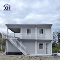 XH Maison Conteneur Moderne Préfabriquée à Panneaux Sandwich, avec Plancher Ignifuge, Tuiles de Toit en Acier, Respirante, pour Dortoir de Travailleurs et Bureau