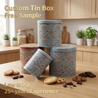 Boîte de conserve personnalisée en fer blanc pour aliments, 250g-1000g, avec couvercle hermétique, compatible four, pour snacks, chocolat, biscuits