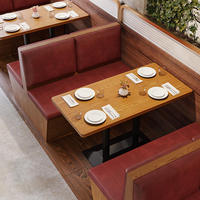 Banquettes de salle à manger industrielles contemporaines en cuir PU robuste, canapé de restaurant, ensemble de mobilier professionnel pour aire de restauration et hôtel