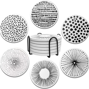 Sous-verres absorbants en liège personnalisés, tapis isolants thermiques en céramique avec motif mandala pour la maison et le bureau - Product Image 5