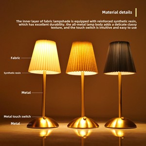Bestseller Modern Fabric Metall Tisch lampe USB Charging LED Schreibtisch lampe für Schlafzimmer Nachttisch Restaurant Dekorieren Atmosphäre Licht - Product Image 3