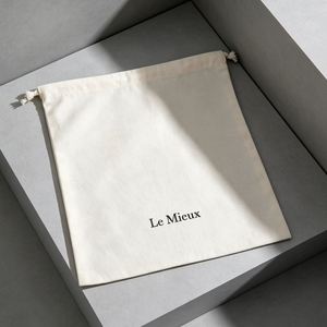 Wholesale Eco Friendly Large Cotton Linen Pouch Custom <b>Drawstring</b> Dust Bag for Clothes Packaging - Product Image 4