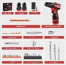 Trapano a percussione 16.8V 1.5Ah Brushless Rosso Nero a velocità variabile, utensile professionale per la lavorazione del legno - Product Image 3