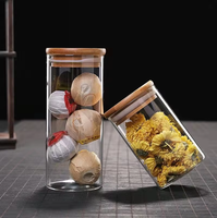 Pot de conservation hermétique en verre borosilicate pour grains de café, avec couvercle en verre, haute transparence, design moderne, pour une fraîcheur optimale, vente en gros