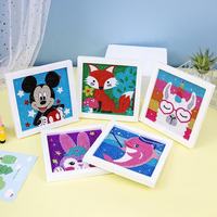 Kits de Pintura de Diamantes Personalizados con Imágenes de Animales, Tamaño Infantil, Cuadrados, con Marco, para Niños