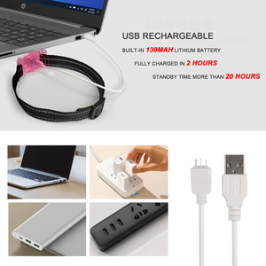 Best-seller Collier de dresseur de <span class=keywords><strong>chien</strong></span> anti-aboiement rechargeable Collier d'arrêt d'aboiement pour animaux de compagnie en plastique Collier de <span class=keywords><strong>chien</strong></span> LED - Product Image 5