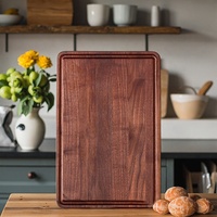 Planches à découper en bois de noyer écologiques et durables pour la cuisine à domicile, extra épaisses, en bois massif, avec rainure pour le jus