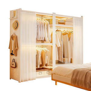 <span class=keywords><strong>Perchero</strong></span> ajustable para dormitorio, <span class=keywords><strong>armario</strong></span> de acero independiente, fácil instalación, estante de almacenamiento para ropa y sombreros - Product Image 6