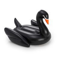 Black Swan Ride-On Pool Float Island pour enfants et adultes Forme d'oie gonflable en PVC