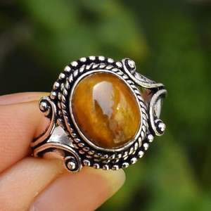 Bague Shama Gems en argent 925 sur mesure, motif œil de tigre, style gothique classique unique, pierre de naissance de novembre - Product Image 2