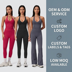 2026 New Women Solid Sleeveless Sports Yoga 3-Piece Slim Fit Breathable Gym Fitness Clothing Set High Elastic Elastic Waist - Product Image 2