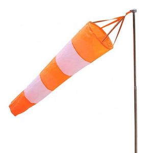 Accesorio de Exhibición Colgante para Exteriores de Alta Resistencia, Personalizado, en Tela Oxford Rojo Anaranjado con Impresión Digital de Alta Visibilidad, Tipo Windsock para Aeropuertos - Product Image 1