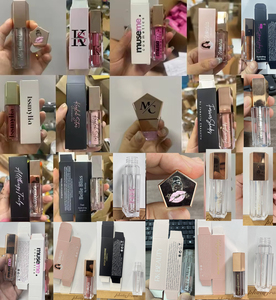 <span class=keywords><strong>Lipgloss</strong></span> cair Label pribadi penutup Pentagonal emas mawar kilau bibir Matte lapisan elektro pelembap berpigmen mengkilap - Product Image 4