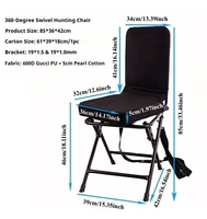 Chaise pliante pivotante pour la chasse, rotation à 360 degrés, siège avec dossier pour le camping en plein air, pour les chasseurs, abri pour la chasse au cerf, tir sur les dindes, portable