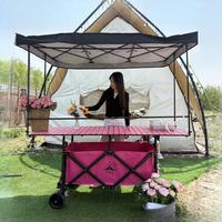 Grand chariot utilitaire pliable et portable pour le camping et la vente ambulante, chariot de rangement pliable pour l'extérieur