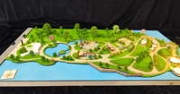 Modelos arquitectónicos a escala de diseño moderno personalizados, modelo de mesa de arena pequeña de Bridge River Mountain para enseñanza escolar