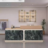 Comptoir de réception en bois peint, comptoir de bar moderne, mobilier pour hôtel, bureau, centre commercial, bureau d'accueil, magasin de vêtements, caisse enregistreuse réglable