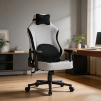Chaise de jeu ergonomique pliable haut de gamme, pivotante et rotative, avec logo personnalisé, en tissu, pour salle de jeu - Vente en gros