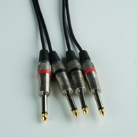 Câble audio double 6,5 mm mâle, grand câble audio PVC à deux paires de conducteurs pour consoles de mixage, amplificateurs de guitare électrique, sans oxygène