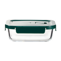 Premium glazen voedselbewaarbak van hoog borosilicaatglas met deksel, magnetronbestendig, verdeeld glazen lunchbox voor kantoor en maaltijdvoorbereiding