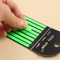 Foska Fluorescent Color Index Auto-adhésif Long Slender Book Mark Accessoires fixes Transparent PET Sticky Note Strips