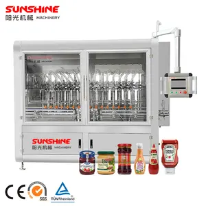 Automatic ketchup tomato paste syrup thick paste bottle filler filling equipment machine production line