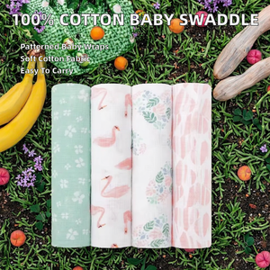 110*120 cm 145 Gram/piece 100% katun stok untuk bayi baru lahir selimut bedong pembungkus bayi dicetak kain kasa <span class=keywords><strong>2</strong></span> lapis kain Muslin - Product Image 3