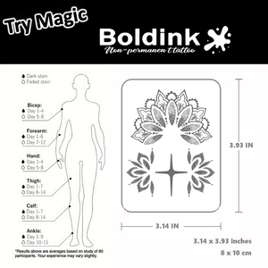 <span class=keywords><strong>Tatouage</strong></span> au jus de Jagua Boldink personnalisé, réaliste, motif fleur de mandala, résistant à l'eau, longue durée (2 semaines) - Product Image 4