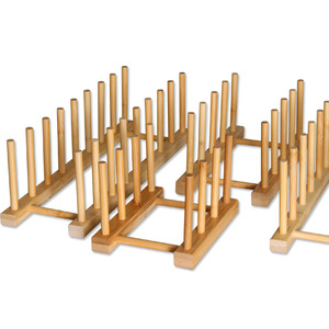 Égouttoir à vaisselle en bambou Zhu Ran, espacement de 4,5 cm pour assiettes et bols, drainage rapide, rangement et organisation de la cuisine - Product Image 3