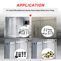 Kits coulissants durables Ss304 Kit de quincaillerie pour porte coulissante de salle de douche Système de barre de porte en verre accessoire