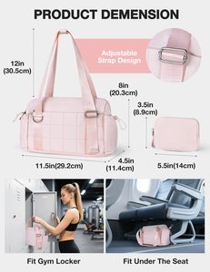 Sac de sport matelassé pour femme avec plusieurs poches, résistant à l'eau, léger, idéal pour les voyages et les trajets quotidiens - Product Image 2
