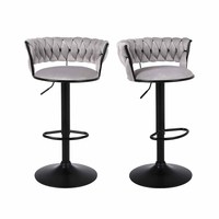 Tabourets de bar pivotants modernes avec dossier réglable Chaise commerciale en tissu à hauteur de comptoir pour la maison, la salle à manger et le salon